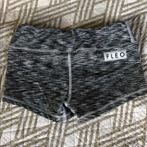 Gray striped FLEO shorts